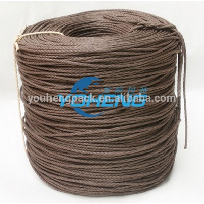 3 strands kraft paper rope coffee Y braided rope for furniture weaving